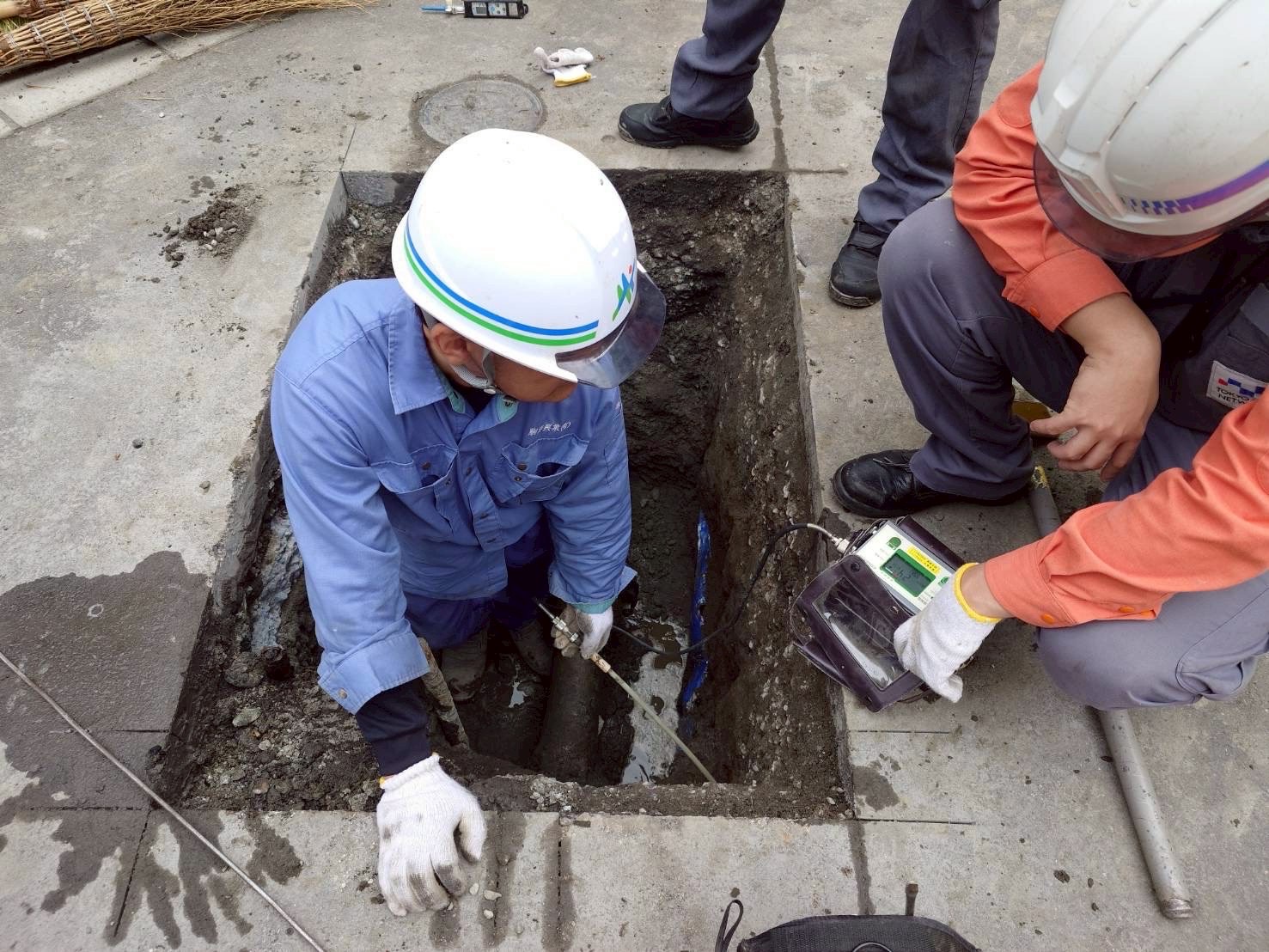 都市ガス工事の様子